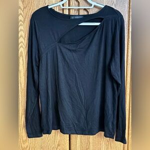 Eloquii Black Cutout Long Sleeve Top